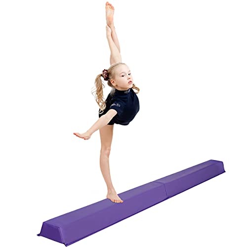 Oteymart 6FT Balance Beam Folding Gymnastics Beam Extra Firm Foam Anti-Slip Bottom Equipment for Floor Home Training, Kids, Adults (6)