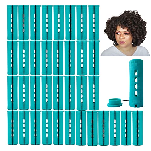 Perm Rods Jumbo, 36 pcs Extra Large Size Hair Rollers for Natural Hair Long Short Hair Styling Tool Hair Curlers (Green)