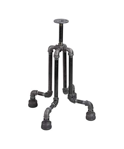 Pipe DÉCOR Industrial Table Leg Set, Rustic End Table Side Table Base Kit, Dark Grey/Black Steel Metal