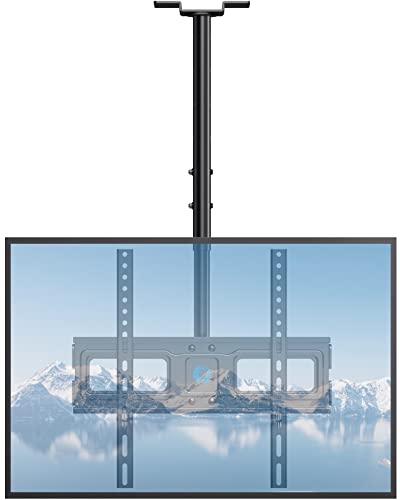 Pipishell Ceiling TV Mount for Most 26-55 Inch LCD LED OLED QLED 4K TVs, Hanging TV Monitor Ceiling Mount Bracket Height Adjustable Tilt Swivel Holds up to 60lbs Max VESA 400X400mm