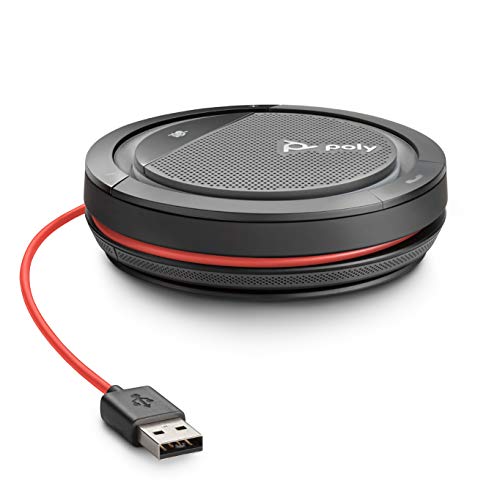 Plantronics Poly - Calisto 3200 Wired Speakerphone (Plantronics) - Personal Portable Speakerphone for Conference Calls- USB-A Compatible - Connect to your PC/Mac - Works with Teams, Zoom & more