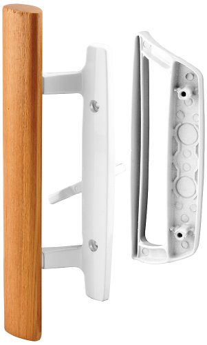 Prime-Line Products C 1204 Sliding Glass Set – Replace Old or Damaged Door Handles Quickly and Easily – White Diecast, Mortise/Hook Style (Fits 3-15/16” Hole Spacing)