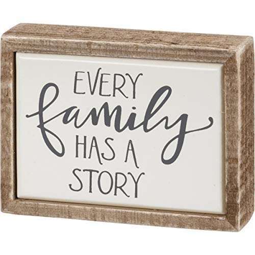 Primitives by Kathy Every Family Has A Story Box Sign Mini, White