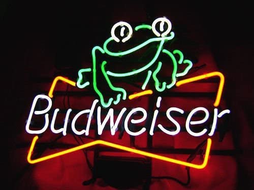 Prouten Neon Signs New 20"x16" Budweisers Frog Beer Neon Sign Man Cave Sports Bar Pub Beer Glass Neon Light Lamp CX197