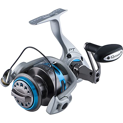 Quantum Cabo Saltwater Spinning Fishing Reel, Size 40 Reel, Changeable Right- or Left-Hand Retrieve, Magnum CSC Drag System, SCR Aluminum Body and Side Cover, Silver/Blue