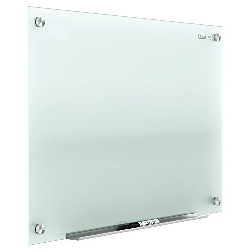 Quartet Whiteboard, Glass Dry Erase Board, Non-Magnetic, 6' x 4', Infinity Frameless Mounting, Frosted Surface, Accessory Tray and 1 Dry Erase Marker (G7248F)