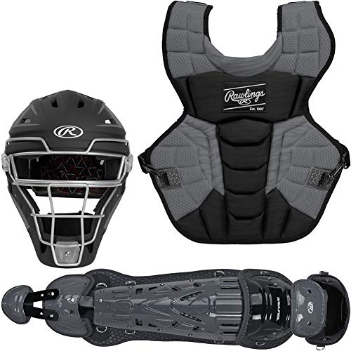 Rawlings | Velo 2.0 Baseball Catcher's Set | NOCSAE Certified | Adult 15+ | Black/Graphite