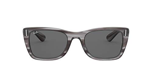 Ray-Ban RB2248 Caribbean Rectangular Sunglasses, Yellow/Dark Grey, 52 mm
