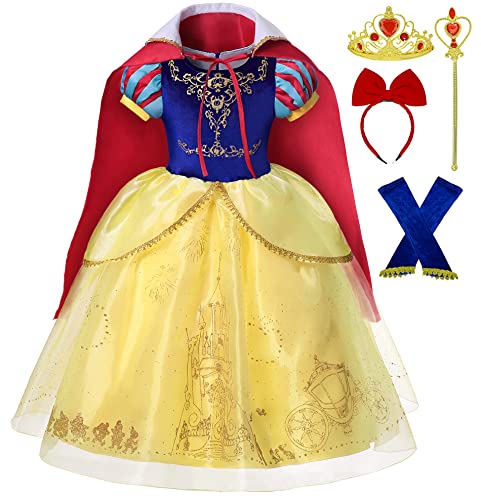 Romy's Collection Girls Princess Costume Cosplay Dress Up for Toddler Girls (5-6, Snow Blue)