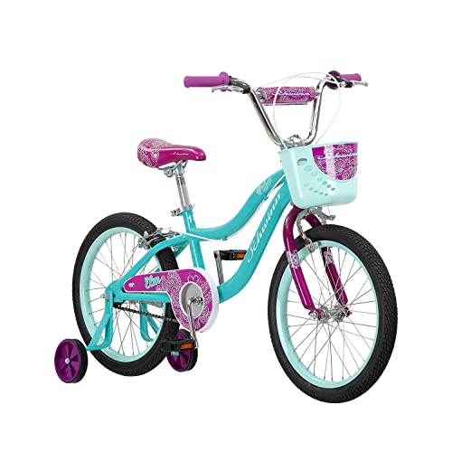 Schwinn Koen & Elm Toddler and Kids Bike, For Girls and Boys, 18-Inch Wheels, BMX Style, Training Wheels Included, Chain Guard, and Front Basket, Teal