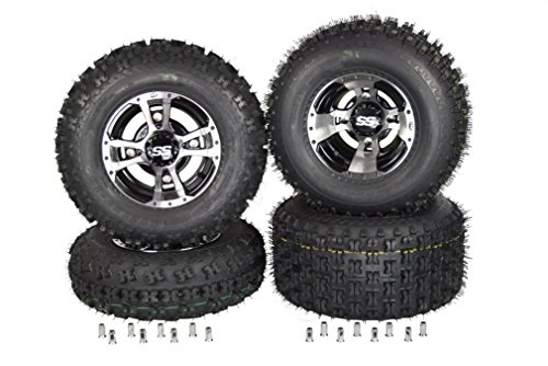 SET 4 Fits Yamaha Banshee 350 (1987-2006) & Raptor 700 (2006-Present) Machine ITP SS112 Rims & MASSFX Tires Wheels kit rims