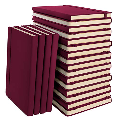 Simply Genius A5 Notebooks for Work, Travel, Business, School & More - College Ruled Notebook - Hardcover Journals for Women & Men - Lined Books with 192 pages, 5.7" x 8.4"(Wine, 20 Pack)