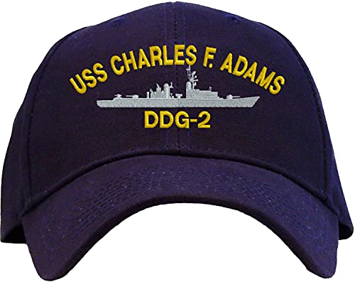 Spiffy Custom Gifts USS Charles F. Adams DDG-2 Baseball Cap Embroidered Navy