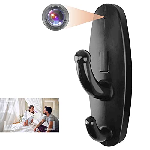 Spy Clothes Hook Camera, Mini Hidden Camera HD 1080P Video Recorder No WiFi, Motion Detection, Wall Mounted Clothes Hook Coat Hanger for Home Security No Audio