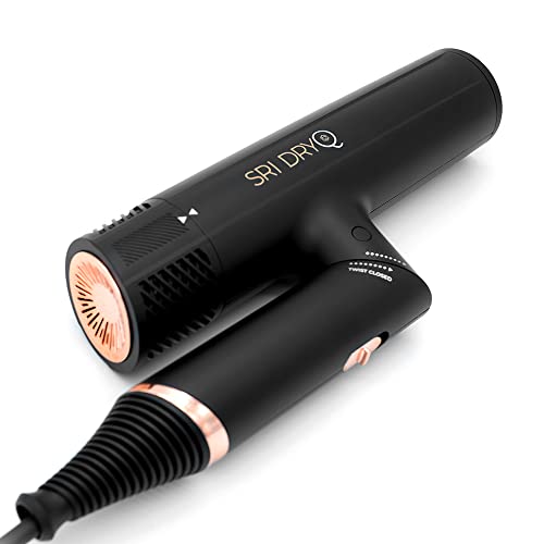 ​​SRI DryQ “Smart” Hair Dryer - Super Lightweight - Foldable - Powerful, Quiet Motor - Infrared and Ionic Technology - 3 Free Magnetic Attachments - Intelligent Heat Control - Cool Shot Button