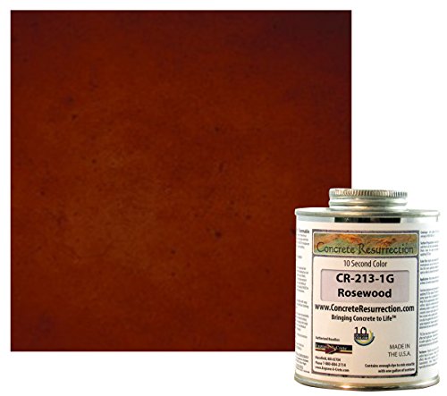 Ten Second Color (TSC) Concrete Dye Concentrate Makes 1 Gallon Professional Grade and Easy to use. Brilliant Bold Colors. Semi-Transparent Cement Dye. Dries in Seconds (Rosewood)