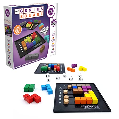 The Genius Square – Game of The Year Award Winner! 60000+ Solutions STEM Puzzle Game! Roll The Dice & Race Your Opponent to Fill The Grid by Using Different Shapes! Promotes Problem Solving Training