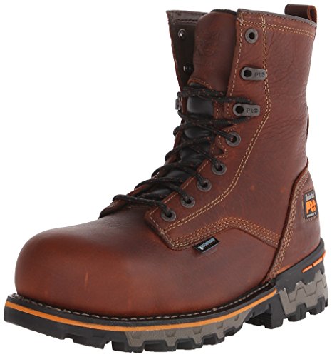 Timberland PRO Men's 8 Inch Boondock Composite Toe Waterproof Work and Hunt Boot, Brown Tumbled Leather, 10.5 W US