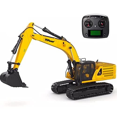 Top Race Hobby Grade Remote Control Hydraulic Excavator, All Included Battery, Hydraulic Oil, Transmitter, Ready to Run 1:14 Scale TR-311