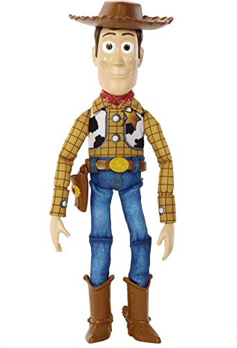 Toy Story 4 Toy Story Movie Toy, Talking Woody Figure with Ragdoll Body, 20 Phrases, Pull Tab Activated Sounds, Roundup Fun Woody