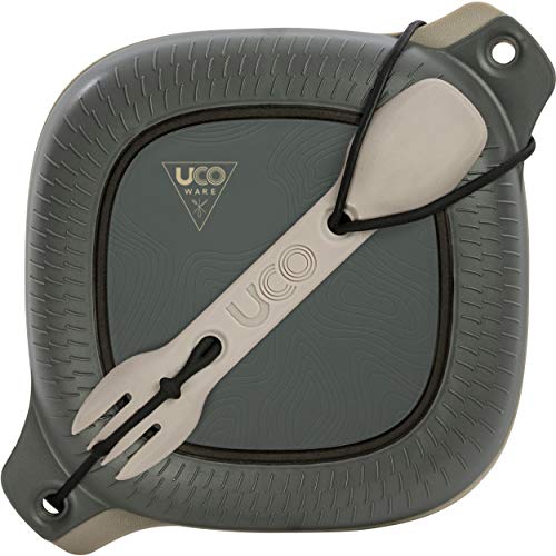 UCO 4-Piece Camping Mess Kit with Bowl, Plate, and 3-in-1 Camping Spork