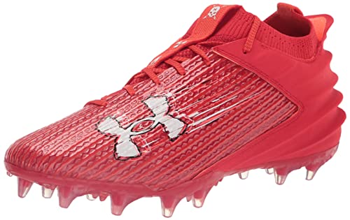 Under Armour Men's Blur Smoke 2.0 Molded Cleat Football Shoe, (600) Red/Red/White, 11.5