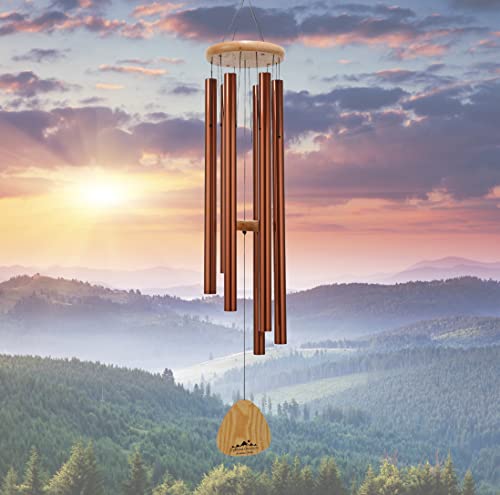 UpBlend Kindness 41" Copper-Red Outdoor Wind Chimes Deep Tone - Decorations for Home Zen, Patio, Yard and Garden Decor, Deep Sounding Windchimes for Outside Clearance, Housewarming Gifts for New House