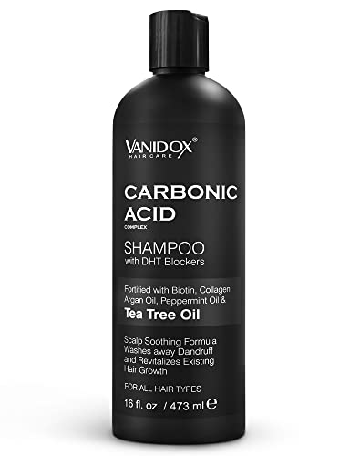 VANIDOX Carbonic Acid Shampoo for Men and Women - Made in USA - Stimulates Hair Growth, Scalp Exfoliator with DHT Blockers, Biotin and Tea Tree Oil (16 Fl Oz)