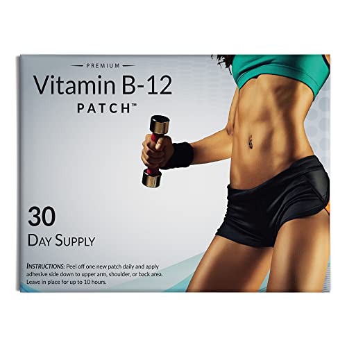 VitaPatch Vitamin B12 Patch for Energy Plus – 30 Day Supply Vitamin B12 Patches – B12 Vitamins with Methylcobalamin & Guarana