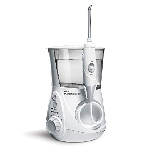 Waterpik Aquarius Water Flosser Professional For Teeth, Gums, Braces, Dental Care, Electric Power With 10 Settings, 7 Tips For Multiple Users And Needs, ADA Accepted, White WP-660