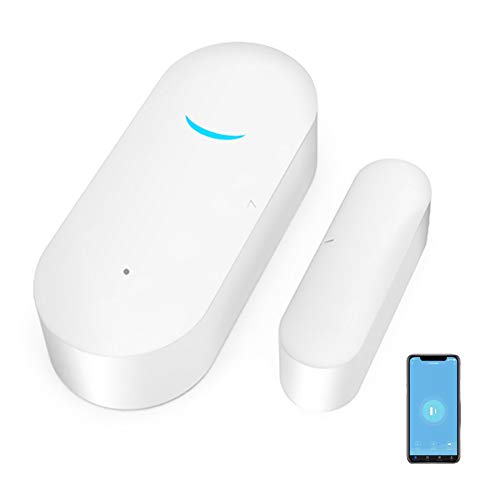 WiFi Door Window Sensor Detector: Wireless Security Alarm Door Sensor, Tuya Door Open Contact Sensor, Compatible with Alexa,Google Home,Siri, Smart Door Sensors for Home Business Security (1 Pack)