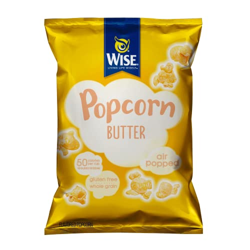 Wise Snacks Popcorn, Butter, 0.5 Ounce (42 Count), Gluten Free, Whole Grain, Air Popped