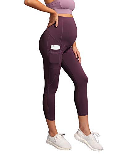 Women Maternity Over The Belly Active Lounge Comfy Capri Yoga Pants