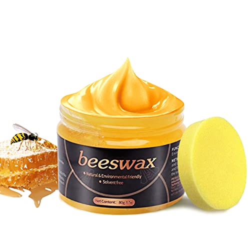 XYXQ Wood Seasoning Beeswax for Furniture and Floors, Natural Beeswax Furniture Polish for Wood, Multipurpose Beewax Wood Finish Cleaner for Doors, Coffee Table, Cabinet Furniture Care, 3oz