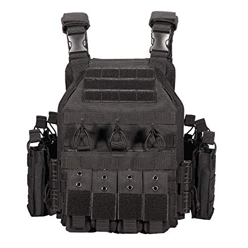 YAKEDA Quick Release Military Tactical Outdoor Vest for Men (Black)