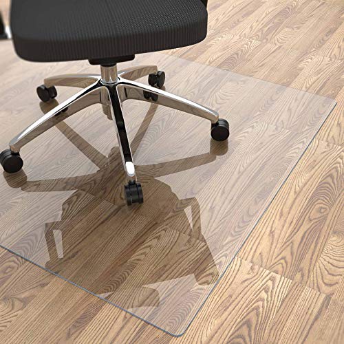 Yecaye Office Chair Mat for Hardwood Floor, 48"×36" Clear Office Floor Mat, Computer&Desk Chair Mat, PVC Heavy Duty Floor Protector Chair Mats for Rolling Chairs, Can't be Used on Carpet