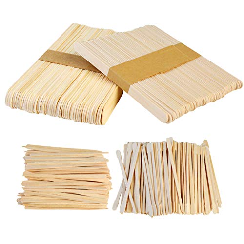 Yolyoo 400pcs Wooden Wax Sticks Wax Spatulas Wax Applicator Craft Sticks for Hair Eyebrow Removal (400 Piece Assortment)