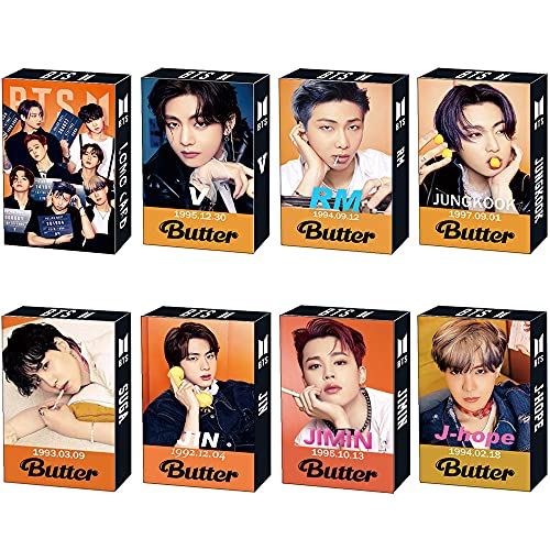 ZHENGGE 8 Pack/240 Pcs BTS Butter Lomo Card Kpop Bangtan Boys Photocards Greeting Card with Postcards Box