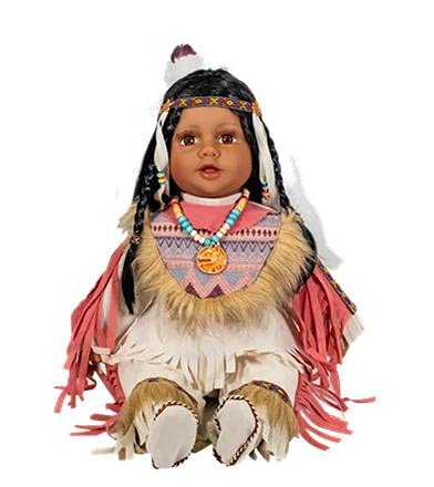 22" Collectible Native American (Indian) Vinyl Doll - VM221129 (Ratna)