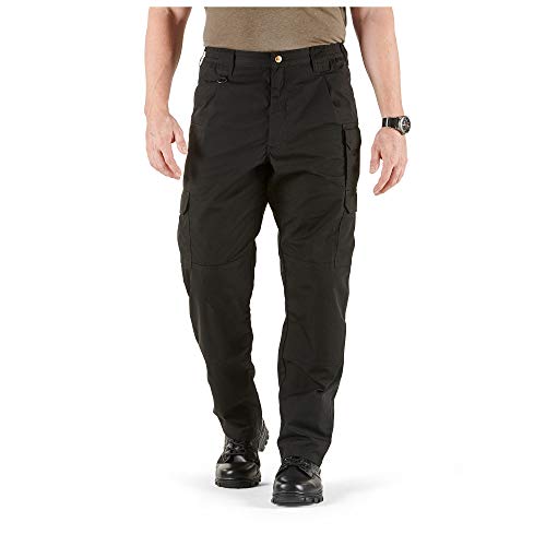 5.11 Tactical Men's Taclite Pro Lightweight Performance Pants, Cargo Pockets, Action Waistband, Black, 38W x 30L, Style 74273