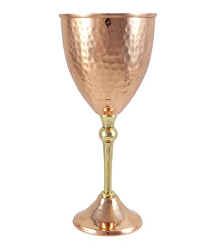 Alchemade 100% Pure Hammered Copper Wine Glass - 14 Oz Glass For Red Wine, White Wine, Champagne Prosecco, Mimosas Or Sangria Or Your Favorite Drink - Perfect For Everyday Use And Special Occasions