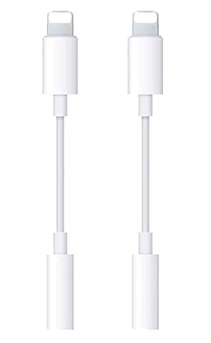 [Apple MFi Certified] 2 Pack Lightning to 3.5 mm Headphone Jack Adapter iPhone 3.5mm Jack Aux Dongle Cable Converter Compatible with iPhone 14 13 12 11 Pro XR XS X 8 7 iPad iPod Support All iOS System