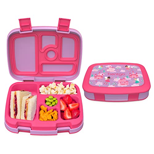 Bentgo® Kids Prints Leak-Proof, 5-Compartment Bento-Style Kids Lunch Box - Ideal Portion Sizes for Ages 3 to 7 - BPA-Free, Dishwasher Safe, Food-Safe Materials (Fairies)