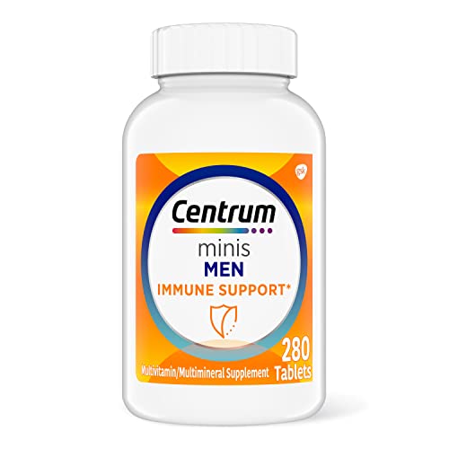 Centrum Minis Men's Daily Multivitamin for Men for Immune Support with Zinc and Vitamin C, 280 Mini Tablets, 140 Day Supply