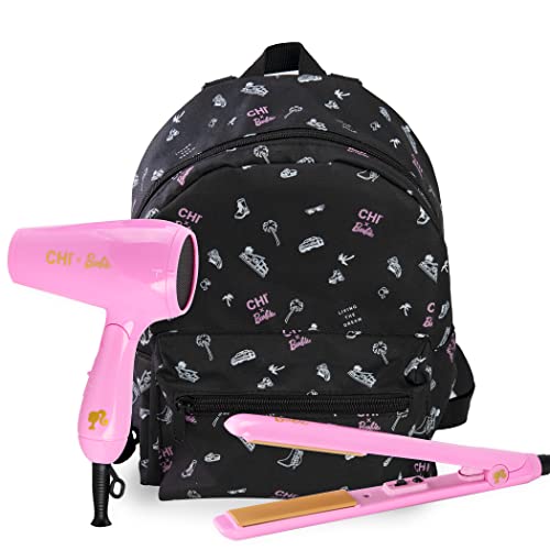 CHI x Barbie Travel Sized Hair Styling Iron and Blow Dryer - Get The Perfect Look On-The-Go