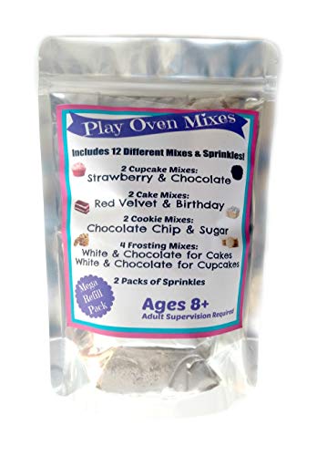 Children's Easy to Bake Oven Mixes Play Toy Oven Real 12 Mixes Mega Refill Kit Cupcakes Cookies Frosting Sprinkles Ultimate Set Cooking Baking Supplies Super Pack Net Wt 11.6 oz