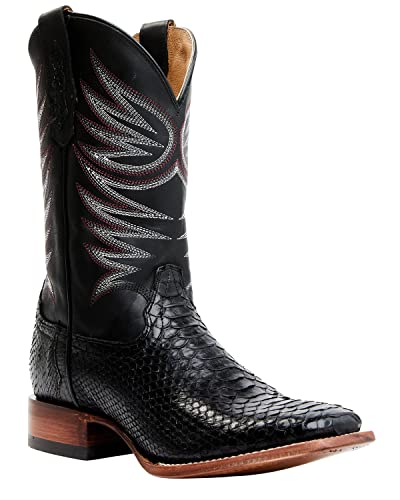 Cody James Men's Matte Python Exotic Cowboy Boot Broad Square Toe Black