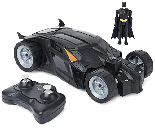 DC Comics, Batman Batmobile Remote Control Car, Easy to Drive with 4-inch Batman Figure, Kids Toys for Boys and Girls Ages 4 and Up