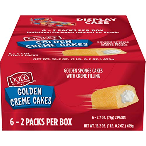 Dolly Madison Golden Creme Cakes | 2.7 Oz | 6 Count (12 Total Cakes)