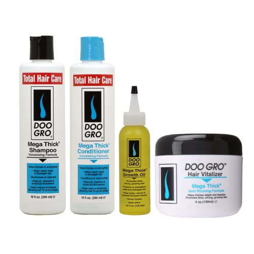 Doo Gro Mega Thick (SET 2) Shampoo + Conditioner + Growth Oil +Vitalizer Mega Thick JAR